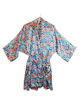 Nordstrom Lingerie Floral Robe Belt Womens 18 floral multicolor tie pocket satin